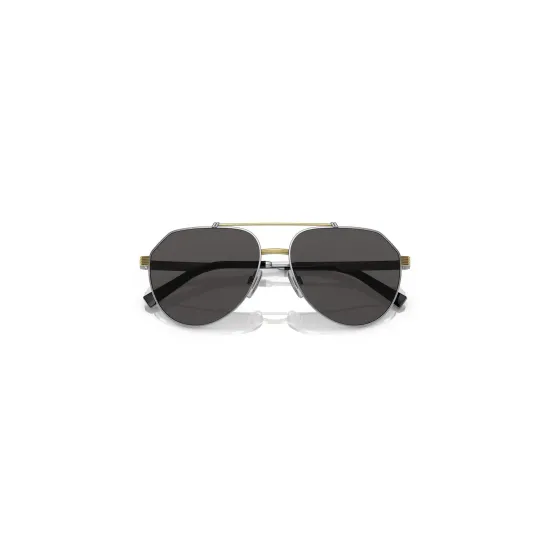 Dolce&Gabbana Unisex Bi Color-füme Policarbon Cam Çelik Kapalı Çerçeve Damla Güneş Gözlüğü Dg2288 1313/87 59-15