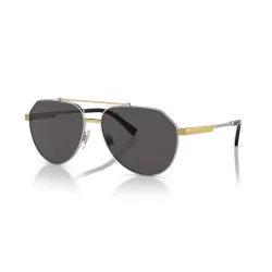 Dolce&Gabbana Unisex Bi Color-füme Policarbon Cam Çelik Kapalı Çerçeve Damla Güneş Gözlüğü Dg2288 1313/87 59-15
