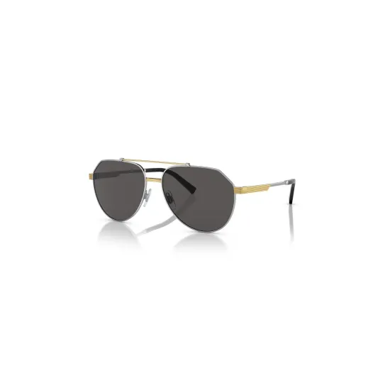 Dolce&Gabbana Unisex Bi Color-füme Policarbon Cam Çelik Kapalı Çerçeve Damla Güneş Gözlüğü Dg2288 1313/87 59-15